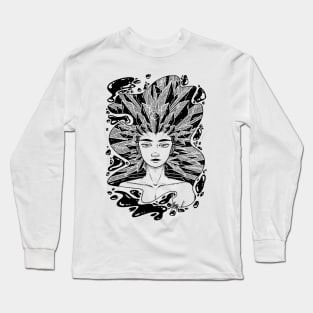 Crystals Line Art Illustration Long Sleeve T-Shirt